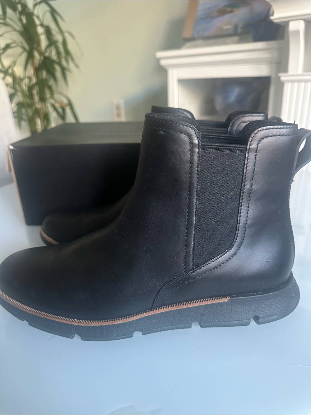 Cole Haan 4ZG 4.ZERØGRAND Waterproof Black Leather Chelsea Boots 8.5B